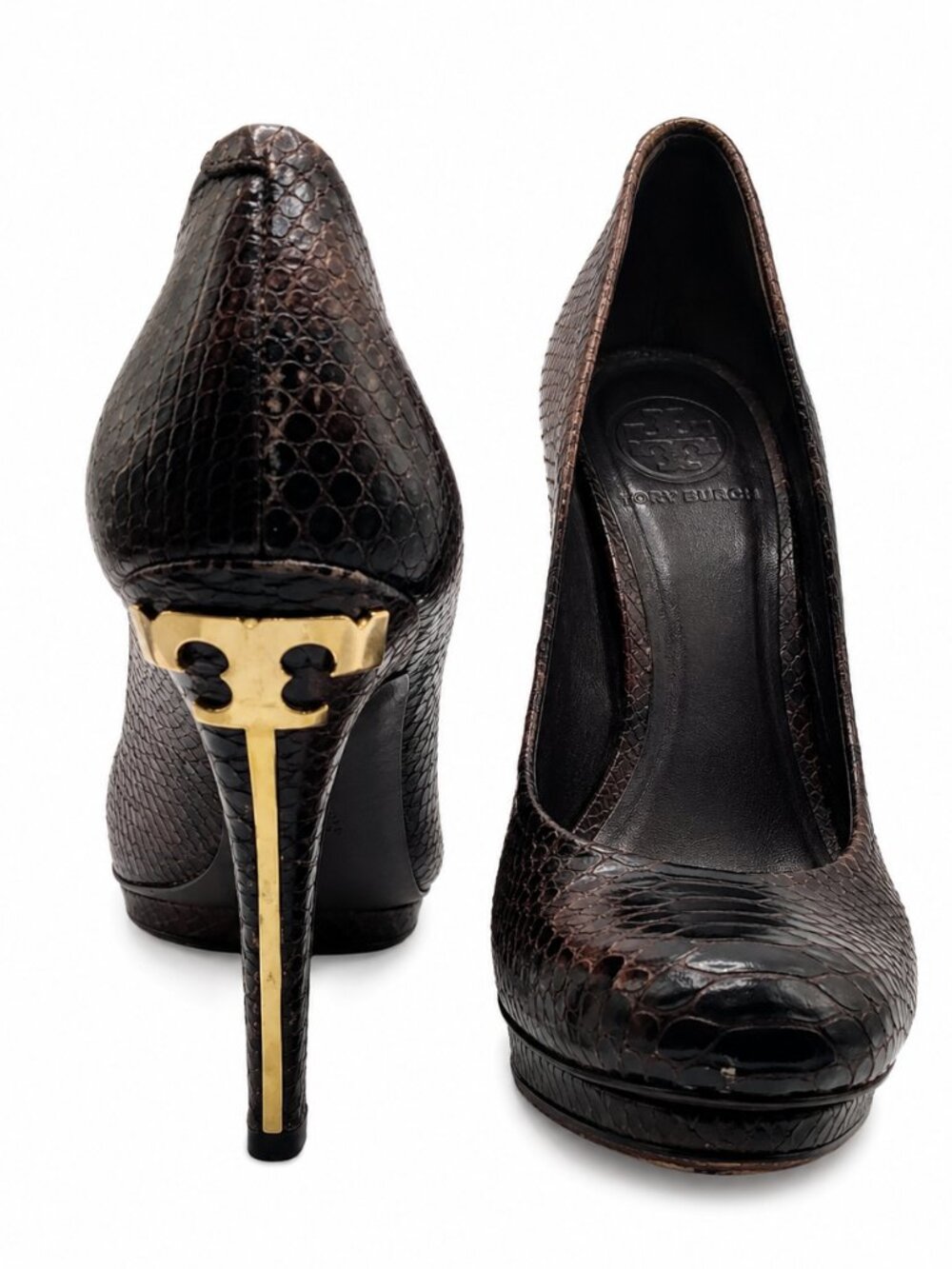 Tory Burch Snakeskin Embossed Platform Pumps Size 7.5